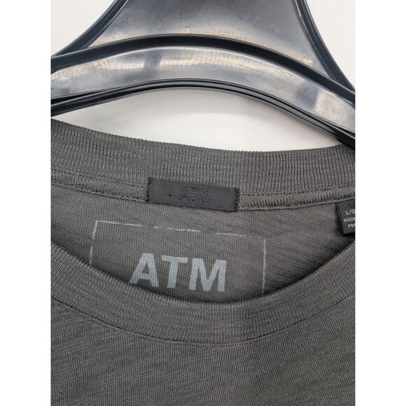 ATM T Shirt Women Size M Slub Cotton  Minimalist Raw Hem Athleisure Luxe Basics - Picture 7 of 8